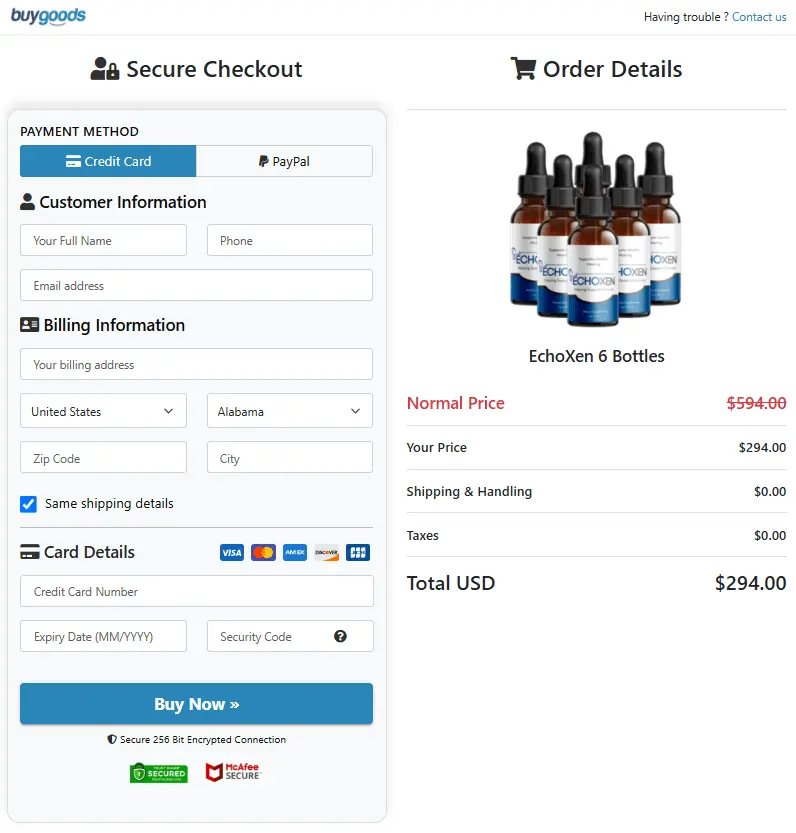 EchoXen Weight Loss Supplement Order Page Echoxen Supplement Order Page